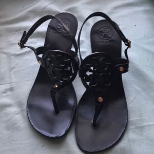 Tory Burch Sandler’s with heels.